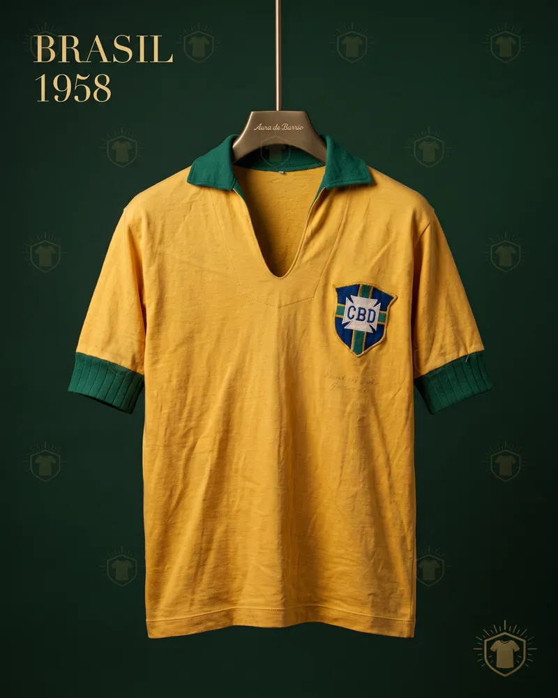 Camiseta local 1958 de Brasil (recreación)