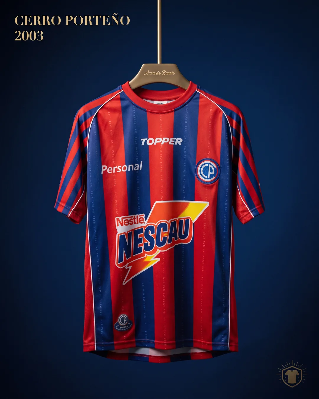 Camiseta local 2003 de Club Cerro Porteño (recreación)