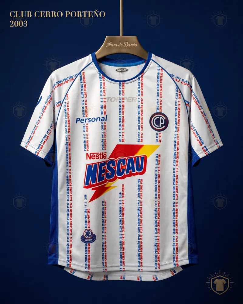 Camiseta visitante 2003 de Club Cerro Porteño (recreación)