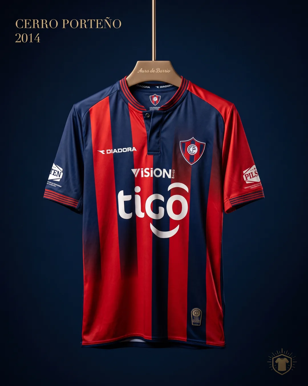 Camiseta local 2014 de Club Cerro Porteño (recreación)
