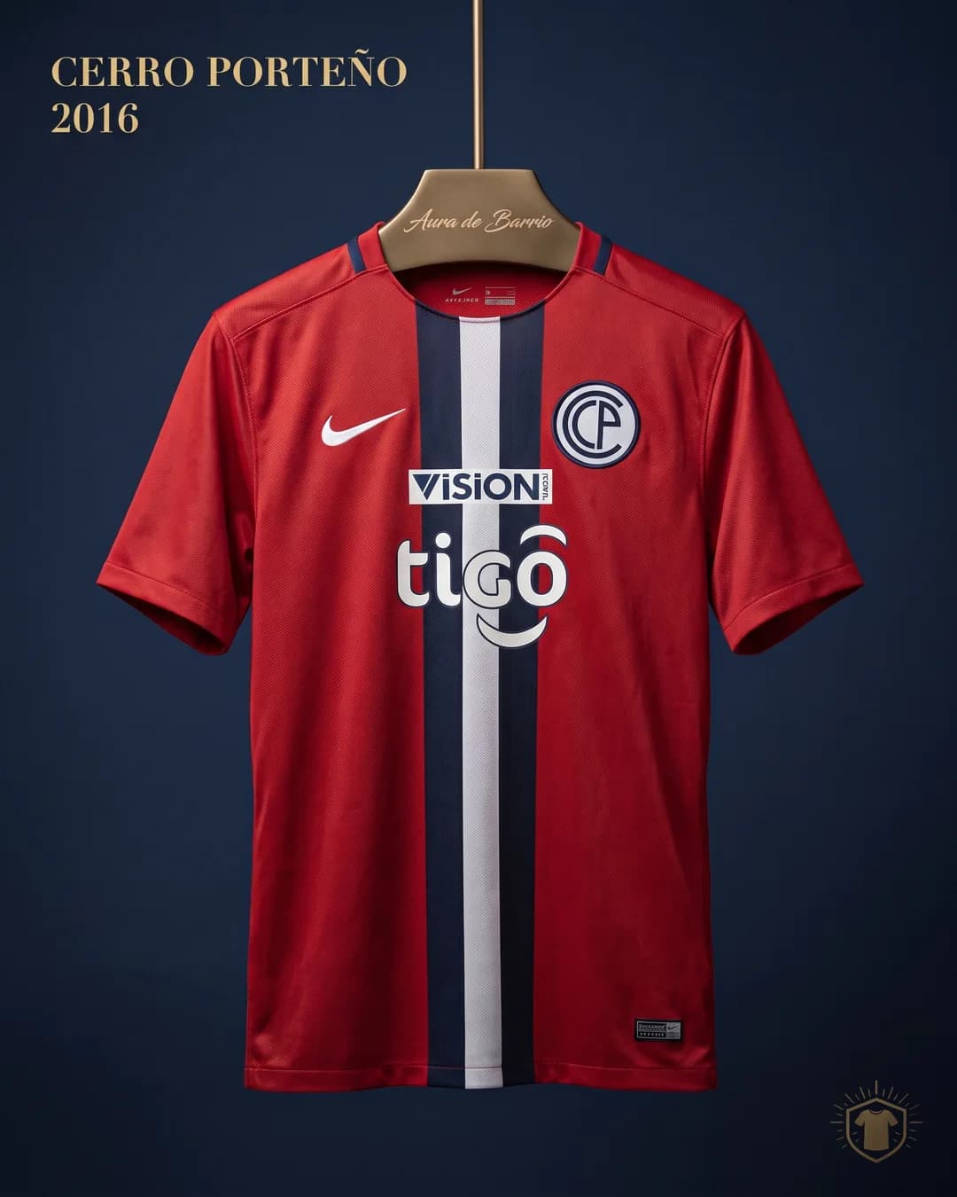 Camiseta local 2016 de Club Cerro Porteño (recreación)