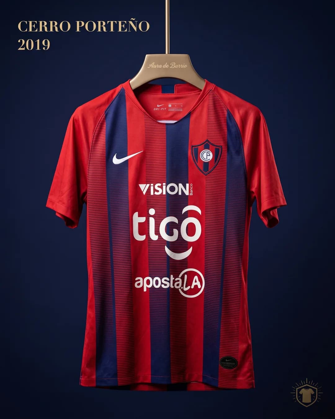 Camiseta local 2019 de Club Cerro Porteño (recreación)