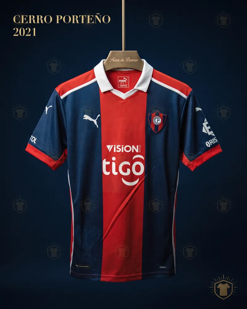 Trikot Heim 2021 von Club Cerro Porteño (Nachbildung)