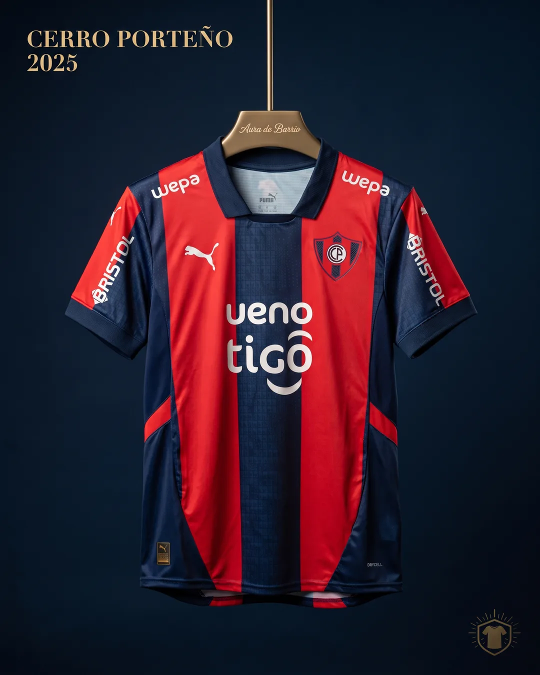 Camiseta local 2025 de Club Cerro Porteño (recreación)
