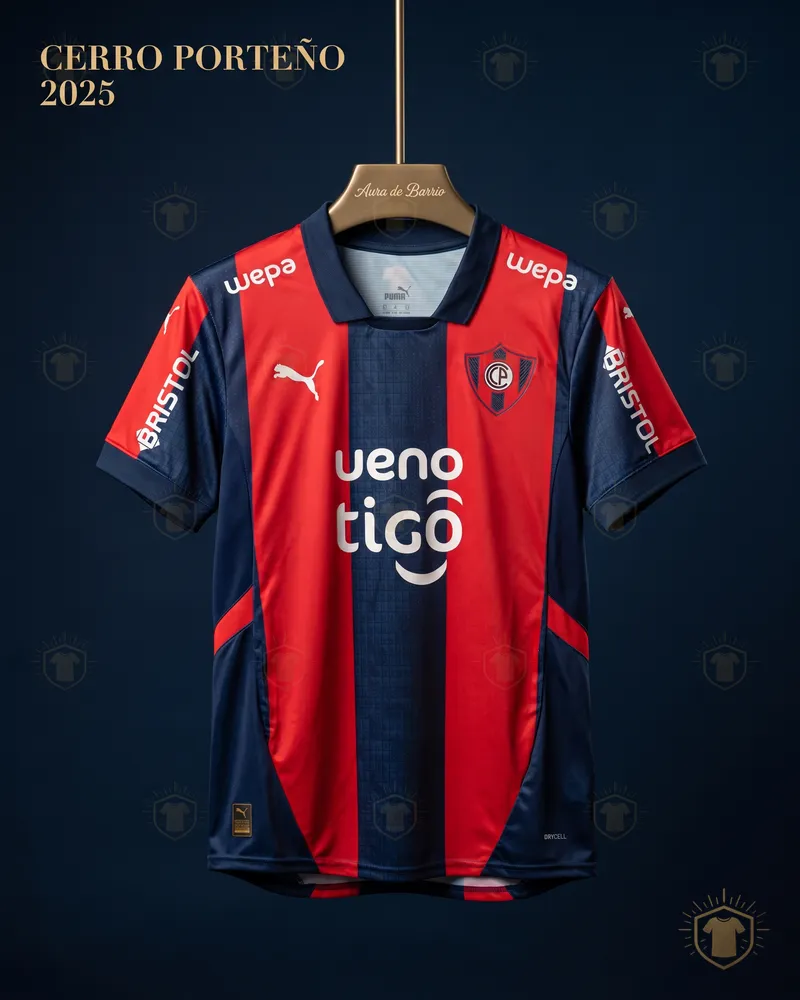Trikot Heim 2025 von Club Cerro Porteño (Nachbildung)