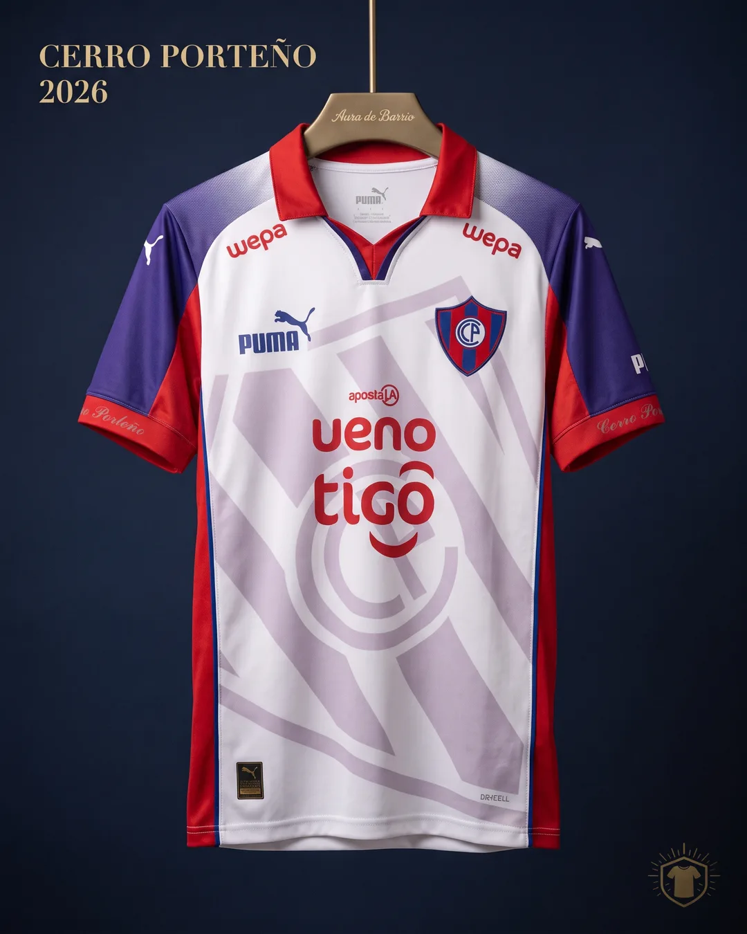 Camiseta tercera 2026 de Club Cerro Porteño (recreación)