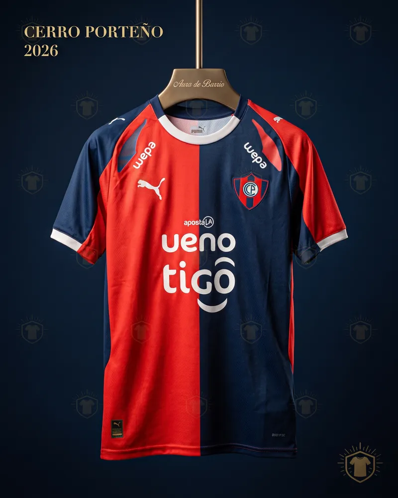 Trikot Heim 2026 von Club Cerro Porteño (Nachbildung)