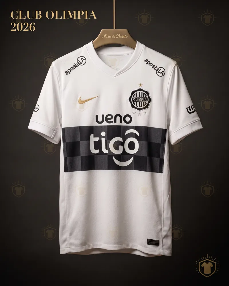 Camiseta local 2026 de Club Olimpia (recreación)