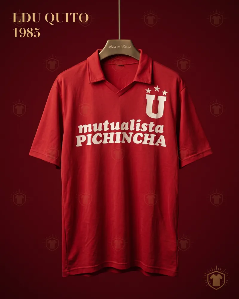 Camiseta visitante 1985 de Liga Deportiva Universitaria de Quito (recreación)