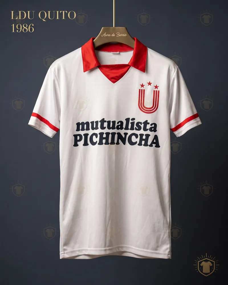 Camiseta local 1986 de Liga Deportiva Universitaria de Quito (recreación)