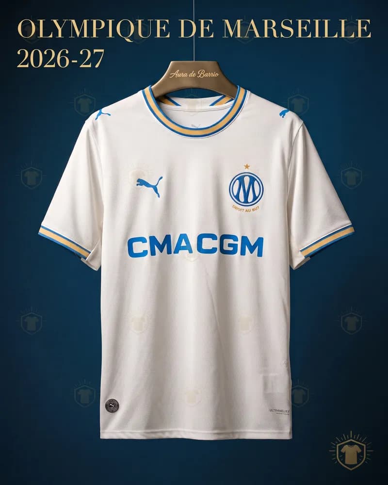 Camiseta local 2026–27 de O. de Marsella (recreación)