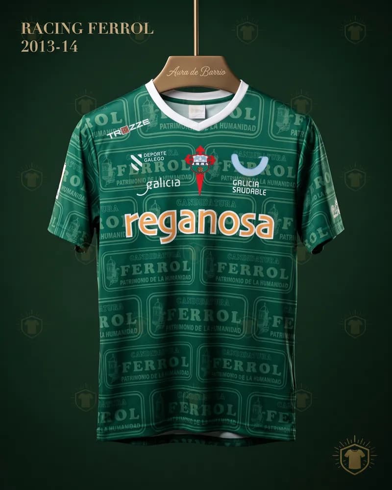 Camiseta local 2013–14 de Racing Club de Ferrol (recreación)